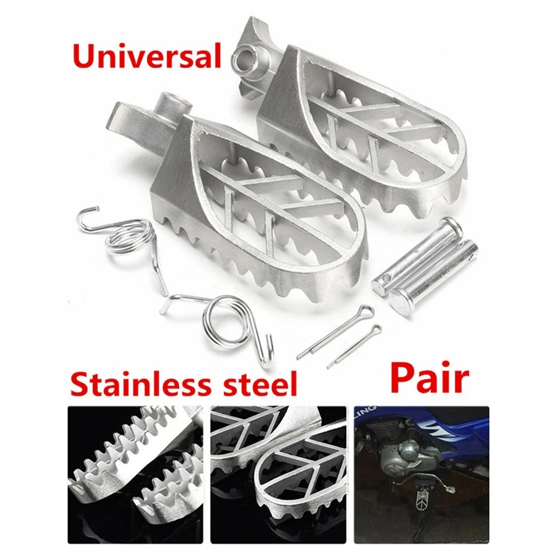 Motorcycle Stainless Steel Footpegs For Pit Dirt Motor Bike Pitster Pro XR50 CRF50 CRF70 SSR Thumpstar Motocross