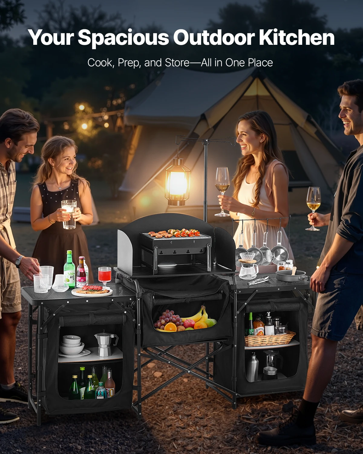 SucceBuy Camping Kitchen Table - Outdoor Camping Kitchen Setup review and price
