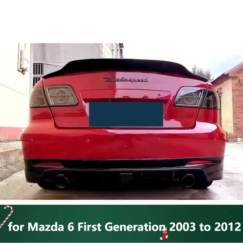 

New！ Spoiler for Mazda 6 First Generation 2003 to 2012 Sedan Glossy Black Red White Rear Trunk Wing Ducktail Lip