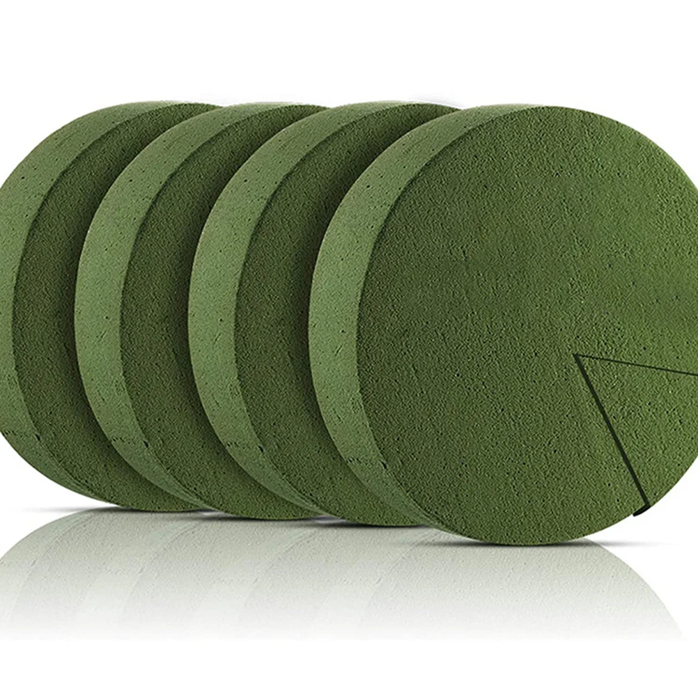 

4Pcs Round Floral Foams Blocks Quick Saturation Low Drainage Flower Mud for Bouquets Succulent Plant Arrangements
