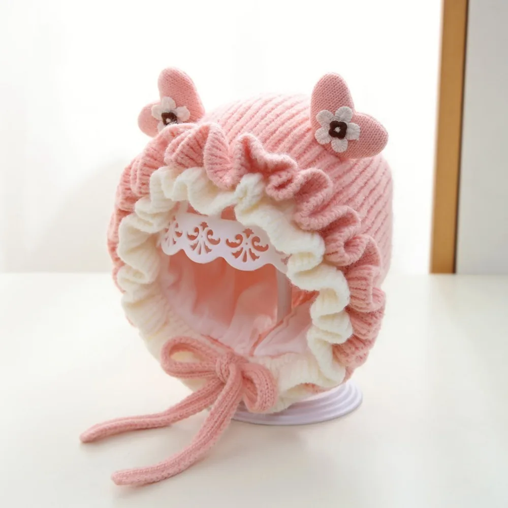 

Новая теплая кружевная шапка принцессы, ветрозащитная, холодостойкая, защитная шапка для ушей, шапка-бини, осень и зима