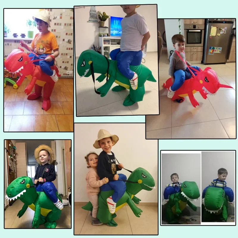 Kids Child Dinosaur Inflatable Costume Anime Mascot Dress Suit Halloween Purim Christmas Party Cosplay Costumes for Boys Girls