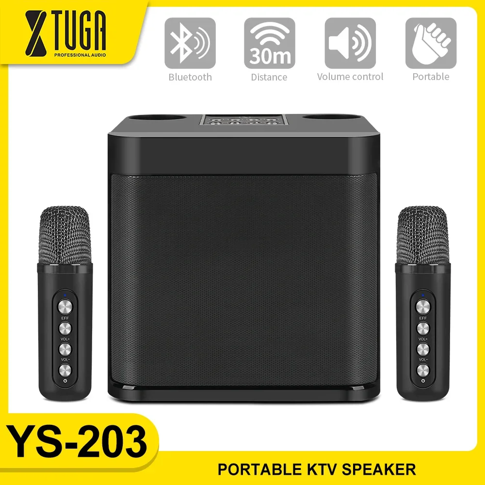 

XTUGA YS-203 Portable Professional Dual Microphone Bluetooth Speaker Wireless Stereo All-in-one Machine Kraoke Machine For Home