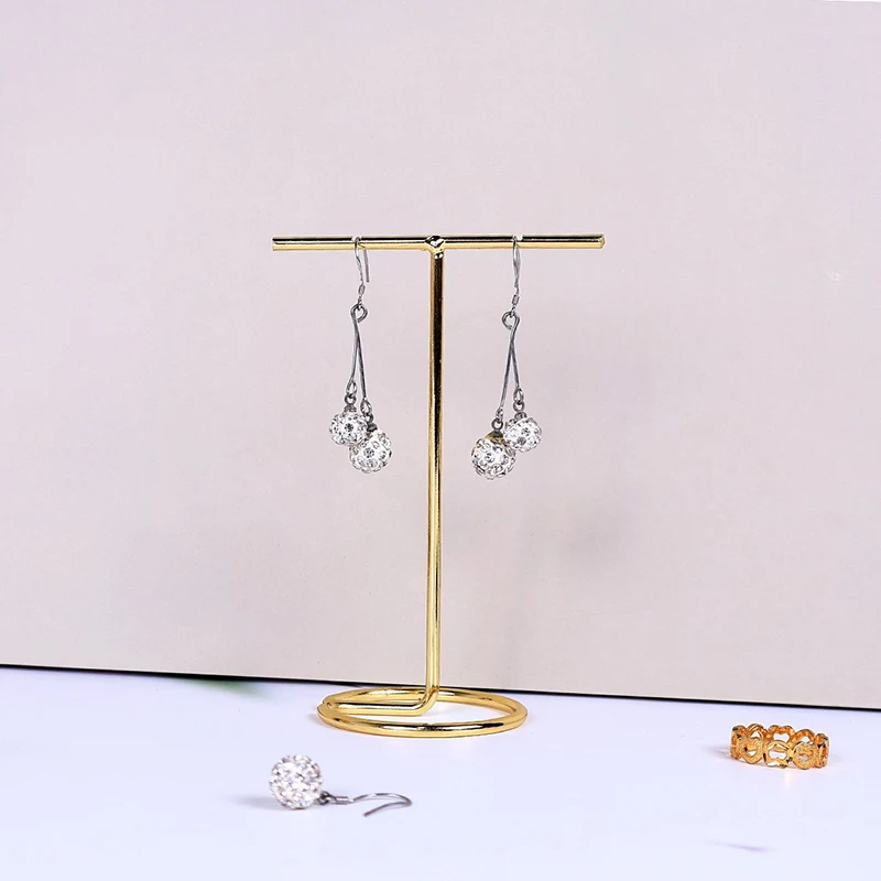 Universal T Shaped Metal Jewelry Display Rack Earrings Necklace Charm Storage Holder Professional Showcase Organizer