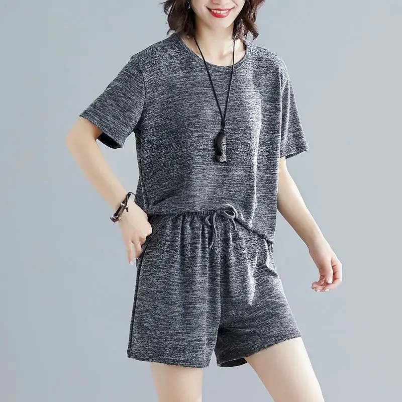 Casual Loose T Shirt Sets Women Summer Thin Oversized Short-sleeved T-shirt and Shorts Sports Two Piece Suits Womens Clothing
