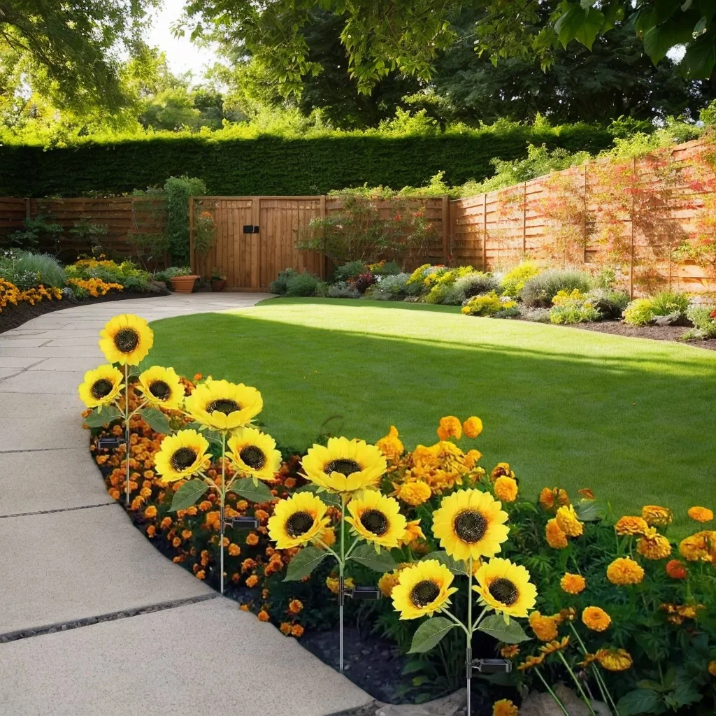  أضواء عباد الشمس الشمسية - أضواء حصة خارجية مقاومة للماء ببطارية 800 مللي أمبير للحديقة #1