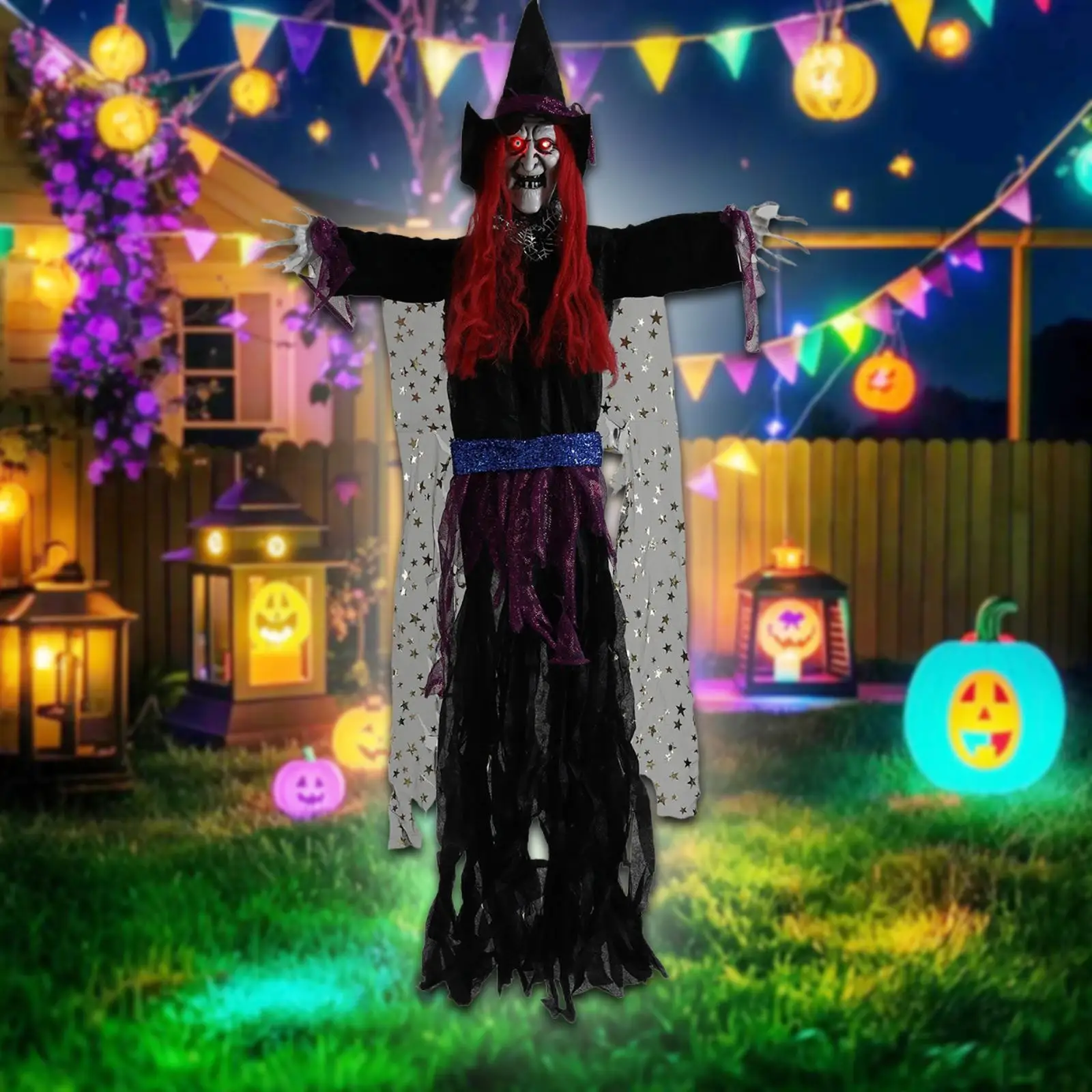 Pendurado bruxa decoração de halloween decoração voadora multifuncional assustador presente diy