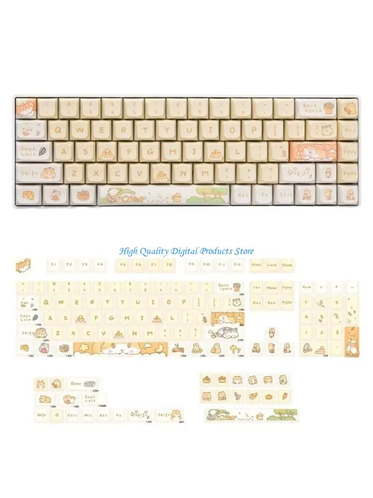 

U2JE XDA Profile Keycaps Thick PBT Keycap Set for 131 Keys Mouse Caps Wear-resistant for Mechanical Keyboard