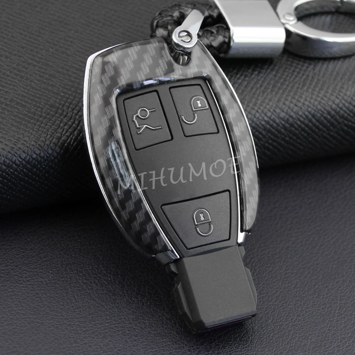 Carbon Fiber Car Key Case Chain Cover For Mercedes Benz A B C E S G M V-Class CLA CLS GLA GLC GLE GLK GL/GLS SL SLK Viano Metris