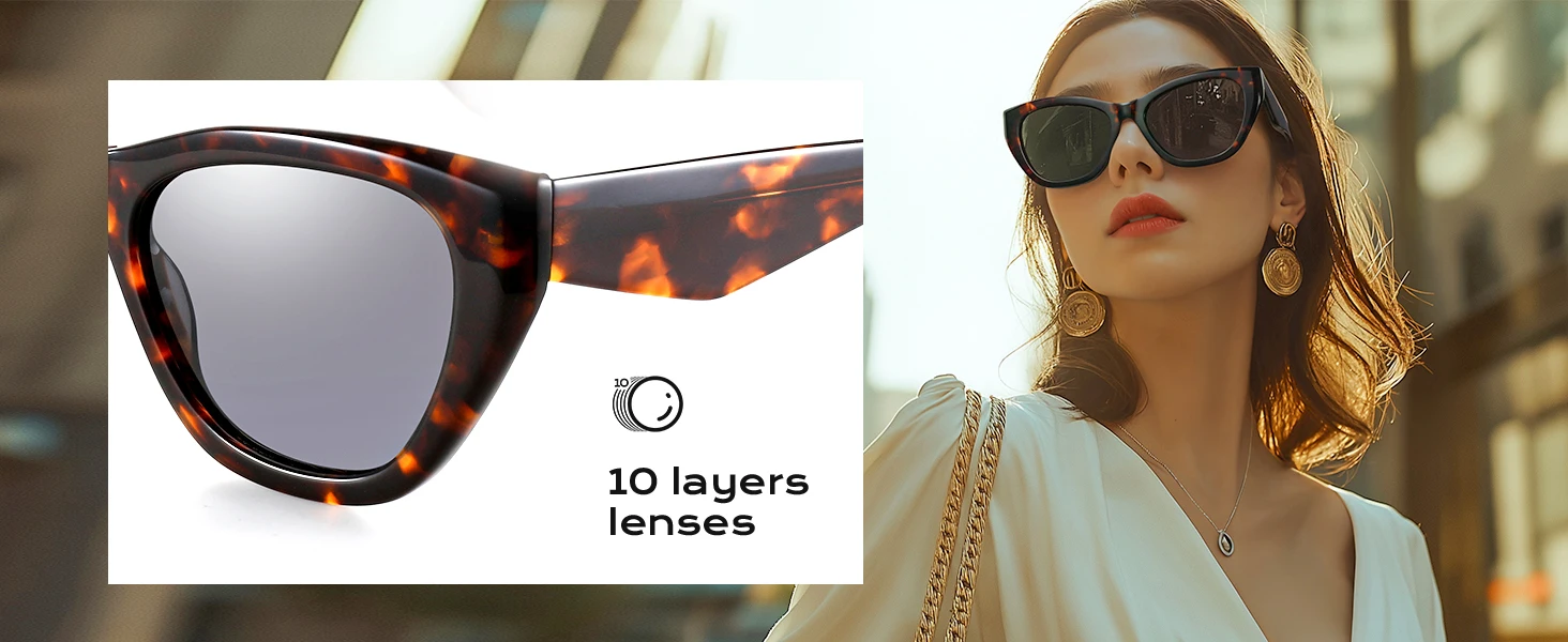 ZENOTTIC Schmetterlings-polarisierte Sonnenbrille für Damen, handgefertigt, Acetat-Schatten, UV400-Schutz, quadratische Sonnenbrille zum Einkaufen, Geschenk – Detail 4