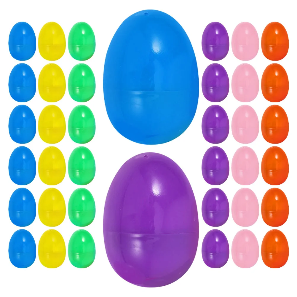 

60 Pcs Eggs Easter Party Supplies Plastic Fillable Jumbo Decorations Hunt Child