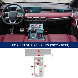 For Jetour X70 Plus 2021 2022 2023 Car Navigation Screen Gearbox Interior TPU Film Protection Sticker Anti-scratch Decal LHD RHD