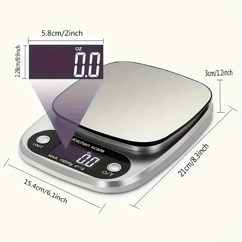 High Precision Kitchen Scale 10kg Electronic Jewelry Food Baking Scale Multifunction Measuring Tool Electronic Scale Lcd Display