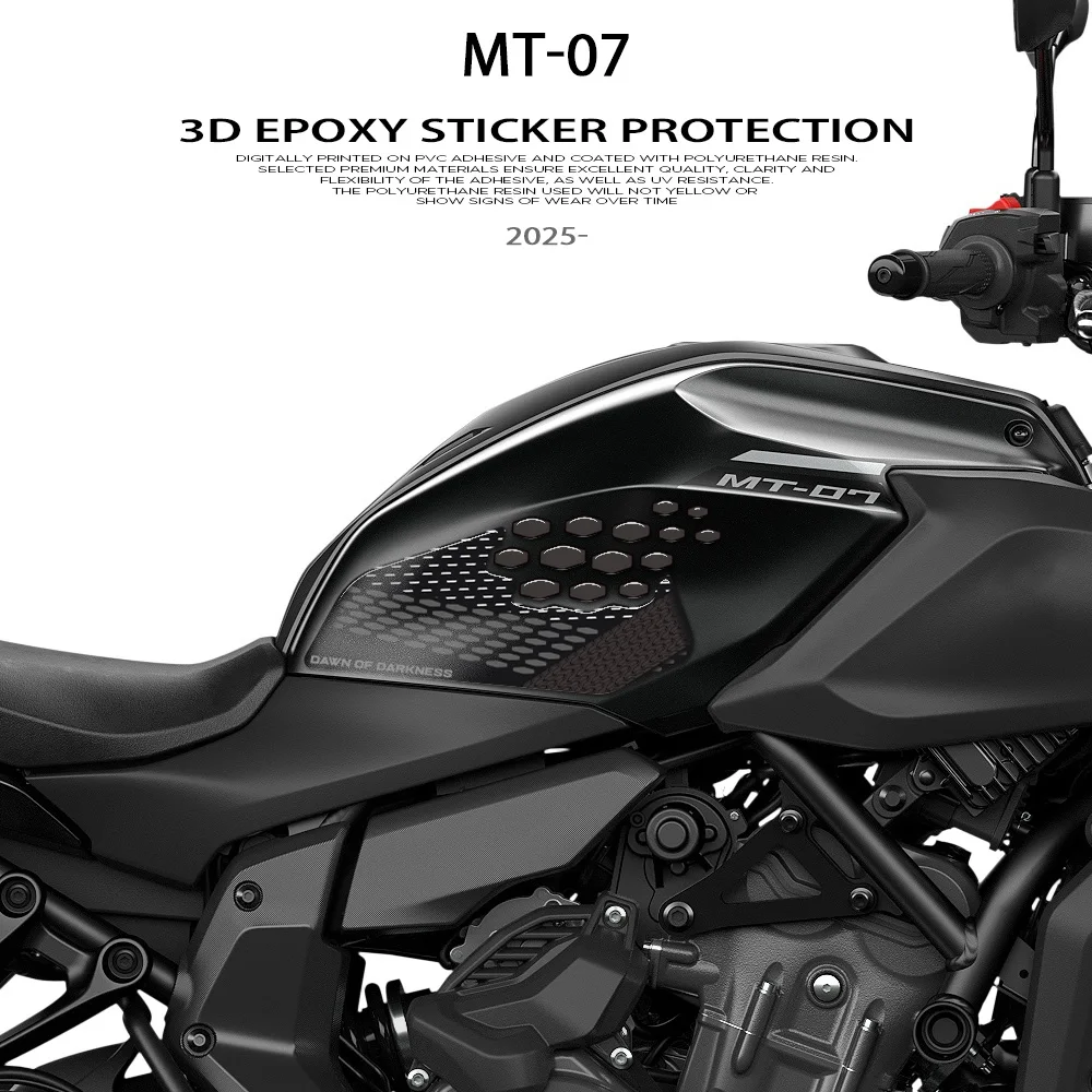 

Для MT 07 MT07 MT-07 2025: 3D-наклейка из смолы на бак, защитная наклейка на топливный бак мотоцикла