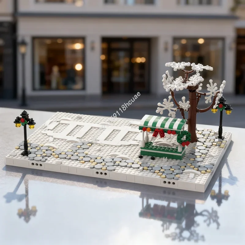 

595pcs MOC Winter Village Display Set Elf Club Model Christmas Gift Building Blocks Construction DIY Idea Toys Brick Birthday