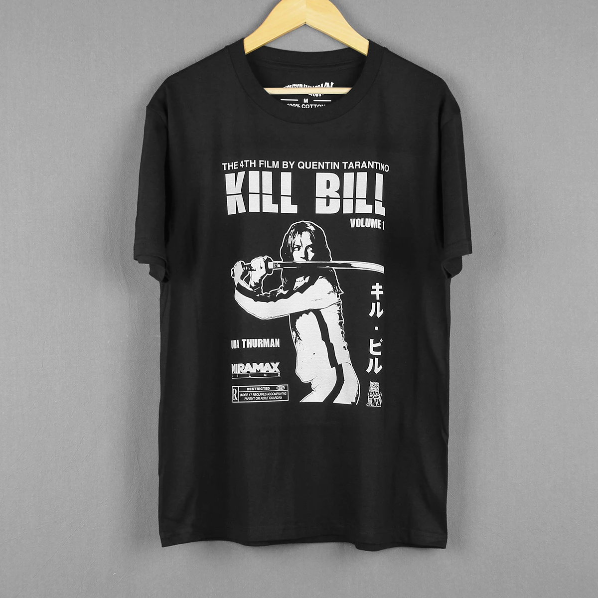 KILL BILL T-Shirt  VOL1 Quentin Tarantino Uma Thurman Lady Snowblood Movie Washed CottonMen's Clothing Short Sleeve Shirt