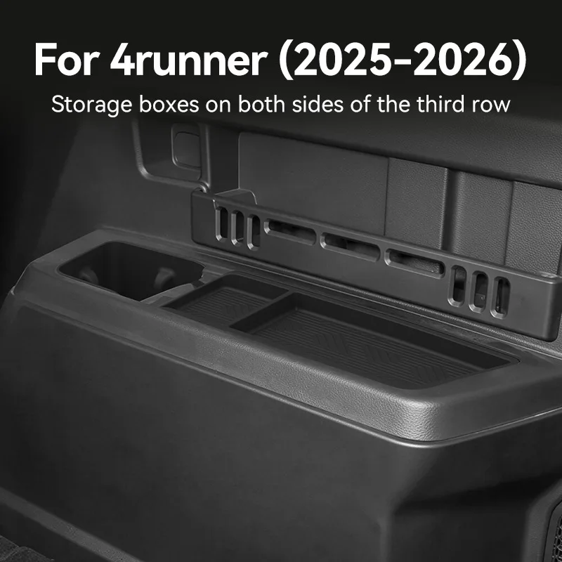 Third Row Side Storage Box For Toyota 4Runner 2025-2026 Water Cup Holders Mat Multi-Function Organizer Car Interior Accessories