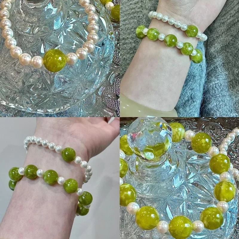 Qingti milk cover! Natural Xiuyu pearl bracelet women's light luxury niche fashion simple and versatile vitality fresh