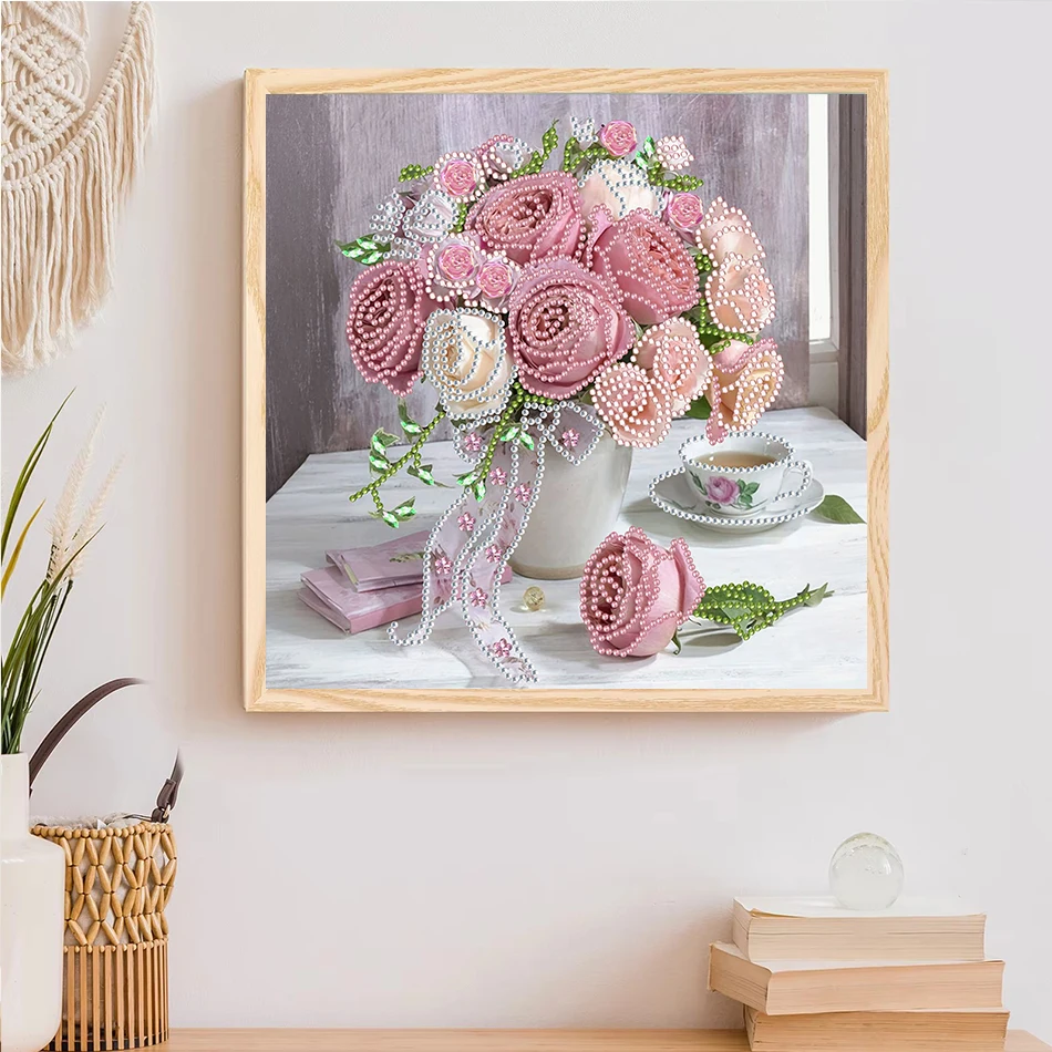 

30*30cm 5D DIY Vase Flower Partial Special Shaped Drill Diamond Painting Kit Diamond Embroidery For Adults Crafts Home Decor