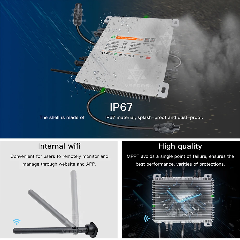 Imagem -06 - Inmetro-micro Inversor Solar com Limitador Vde Iec Deye 2000w 4mppt Wifi Embutido Ip67 Navio da ue Brasil Reino Unido Sun2000g3-eu230 2000w