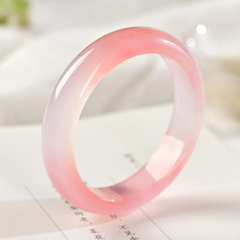 Wholesale Ice-like Lotus Pink Bracelet Peach Blossom Flower Ice Girly Style Jade Bracelet Live Delivery Gifts image 6