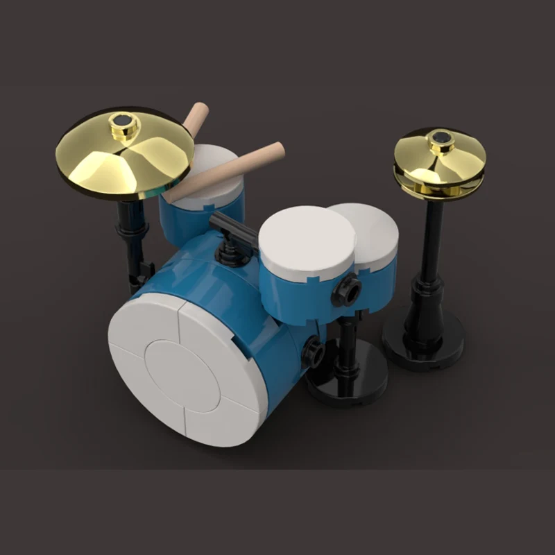 City Street View Model MOC Building Bricks Electronic Drum Kit Modular Technology Gifts Holiday Assemble Children Toys Suit