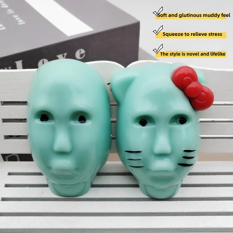 Kreatives Internet Celebrity Alien Squeeze Toy – Lustiges, von Menschen gesichtiges Puppenspielzeug, Cartoon-Stressabbau-Spielzeug, Figet-Spielzeug-Set, Geschenk für Kinder