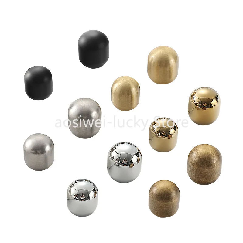 Pure copper round single-hole handle American modern simple gold brass wardrobe cabinet cabinet door vintage handle