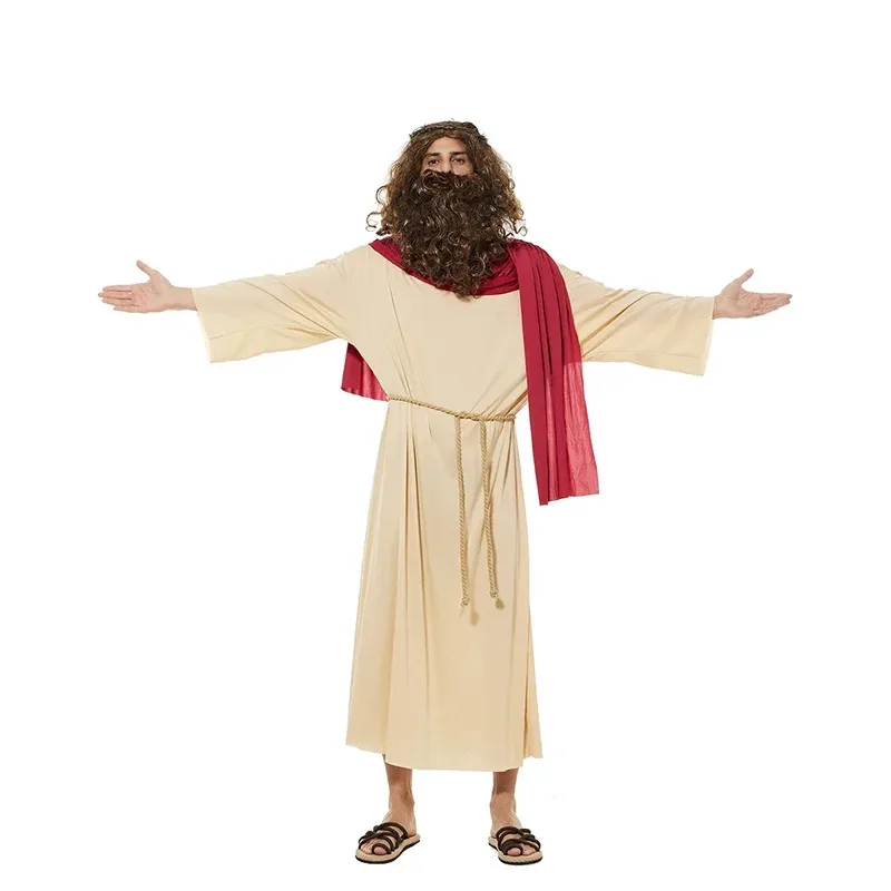 Костюм CyAdult на Хэллоуин, мужской библейский религиозный святый халат с париком, карнавальный костюм для косплея, Пасха, Пурим, нарядное платье