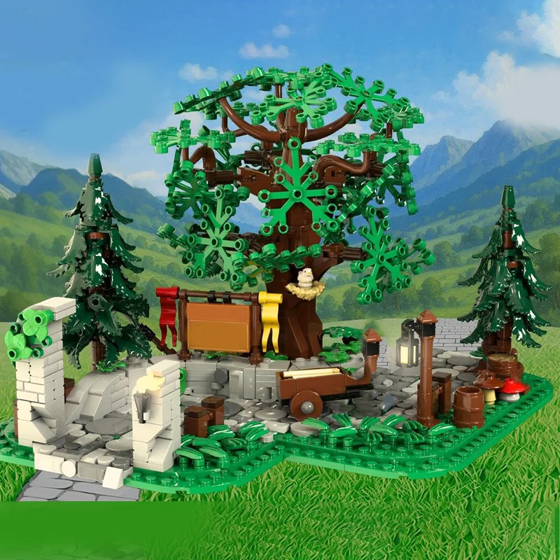 

704 шт. MOC Kingdom Road Castle модульные строительные блоки DIY средневековая уличная сцена креативный дисплей набор коллекционных игрушек