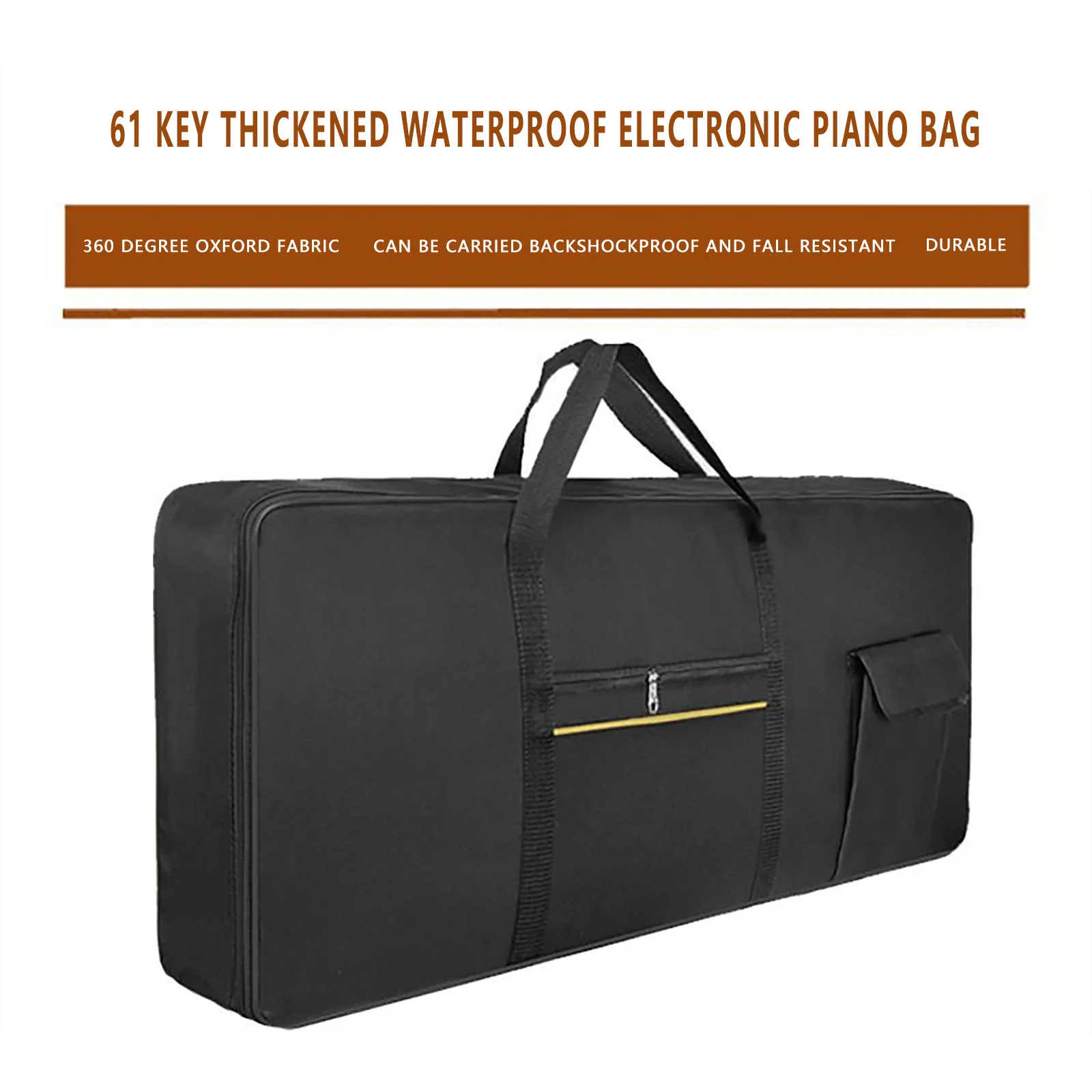 Electronic Organ Piano Cover Padded Case Keyboard Bag Instrument Protective Portable Shockproof Waterproof 100x40cm 61 Keys