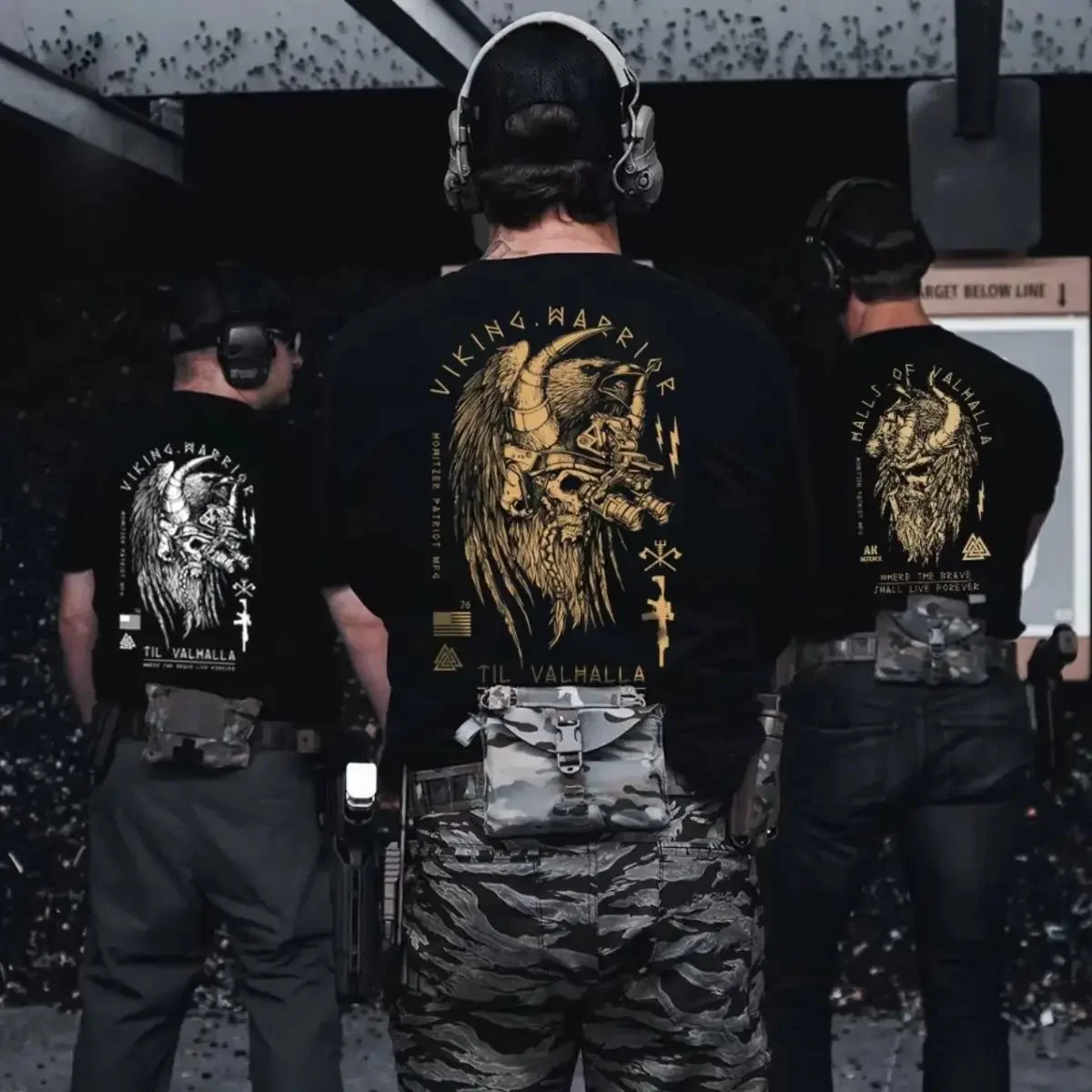 American Tough Guy Ins Nordic Myth Printed Short Sleeve T Shirt Men's Summer Tactical Military Fan Crew Neck Clothing Y2k Gift