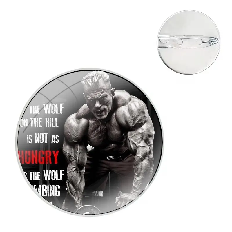 Bodybuilding Men Girl Fitness Gym Pin Icons Brooch Jewelry Accessories