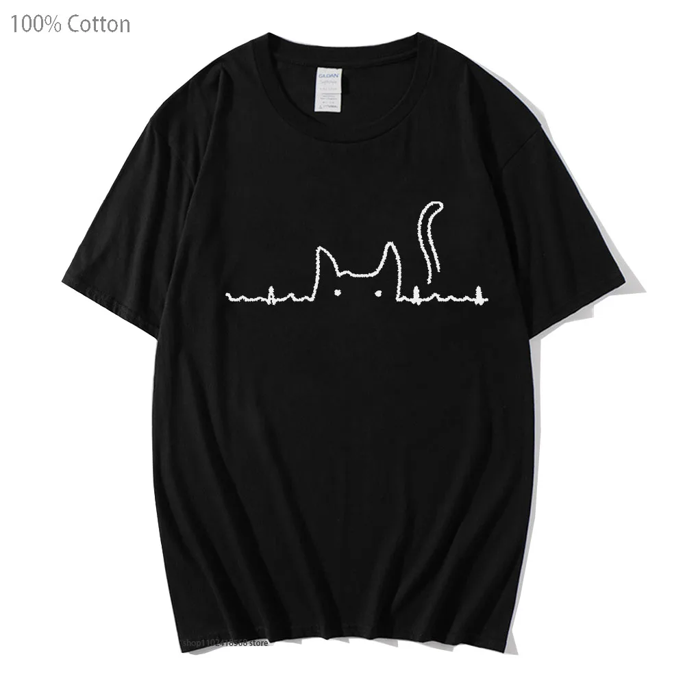 

Cute Cat Pritned Tshirt Cartoons Men Shirt Short Sleeve Top Funny 100% Cotton Women Clothing Summer Soft Kpop Tees Male Female