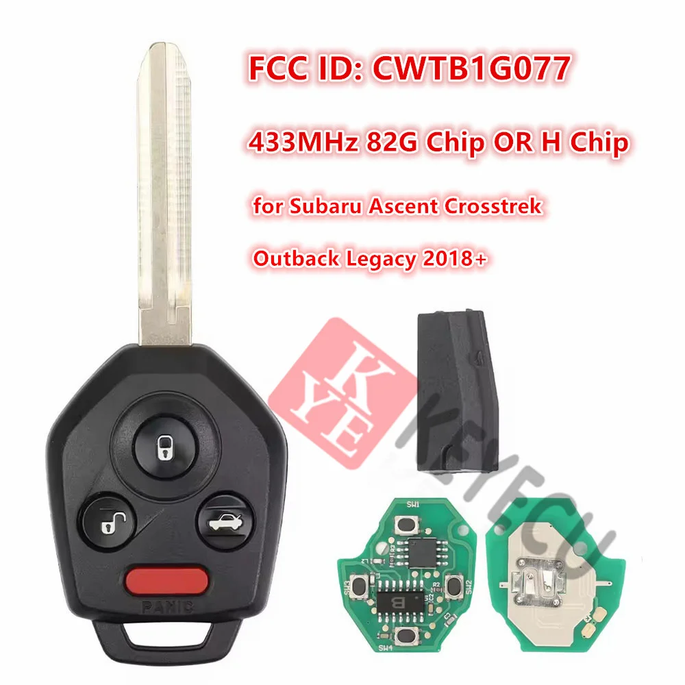 Ersatz-FCC-ID: CWTB1G077 Fernbedienungs-Schlüsselanhänger 433MHz G ODER H Chip für Subaru Ascent Crosstrek Outback Legacy 2018 2019 2020+