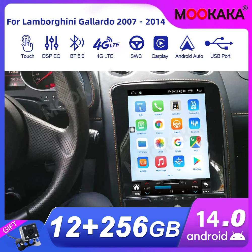 

Для Lamborghini Gallardo 2007-2014 Автомобильный радиоприемник Мультимедийный плеер Беспроводной Carplay Android Авторадио Стерео GPS Navi Head