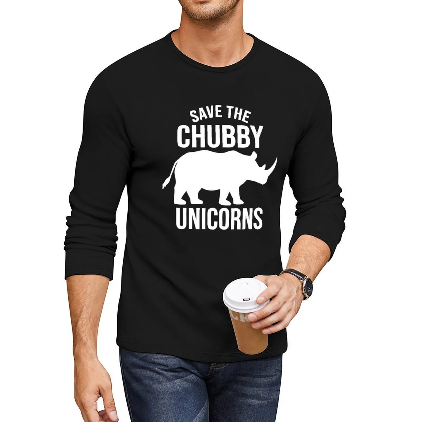 

Save The Chubby Unicorns Long T-Shirt kawaii clothes mens graphic t-shirts pack