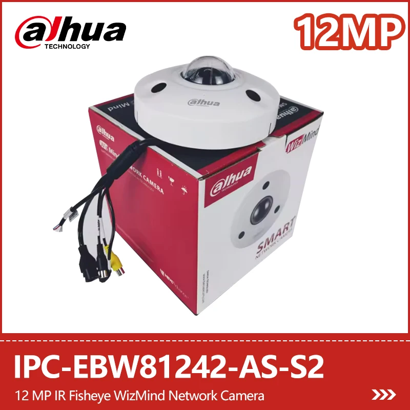 

IP-камера Dahua 12 МП с ИК-подсветкой «рыбий глаз» WizMind поддерживает вторжение Tripwire подсчет людей Встроенный микрофон и динамик IPC-EBW81242-AS-S2