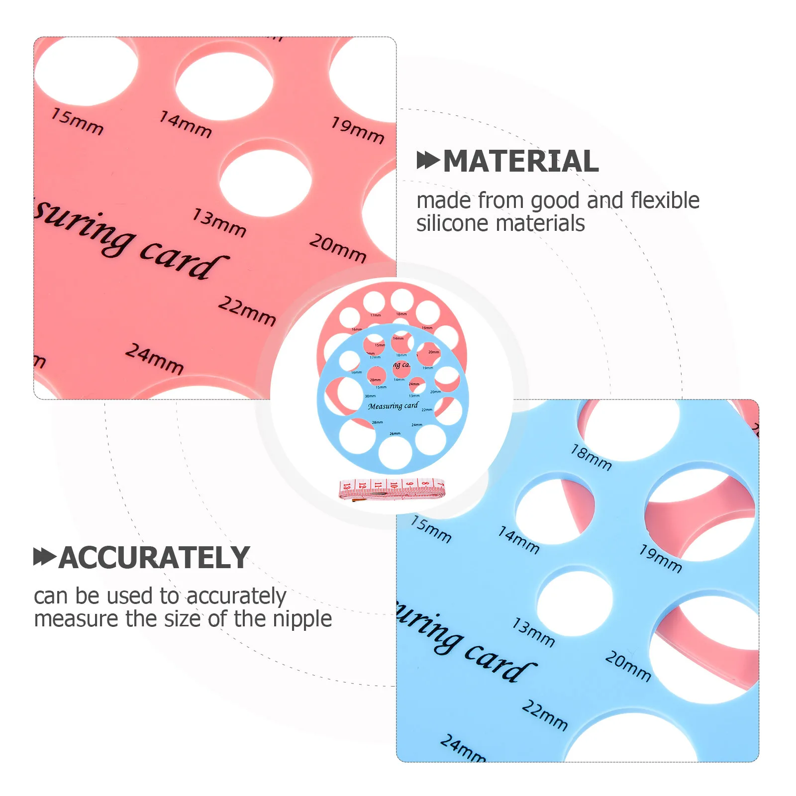 2 قطعة الحلمة Sizer سيليكون أداة قياس مقياس دقيق للطفل اللهايات شفة تحجيم مريحة صالح الحلمة Sizer #1