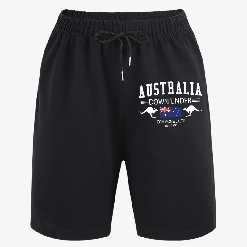 

Мужские спортивные шорты с принтом «Австралия Даун-Андер», свободные, эластичные, простые, летние, базовые, универсальные