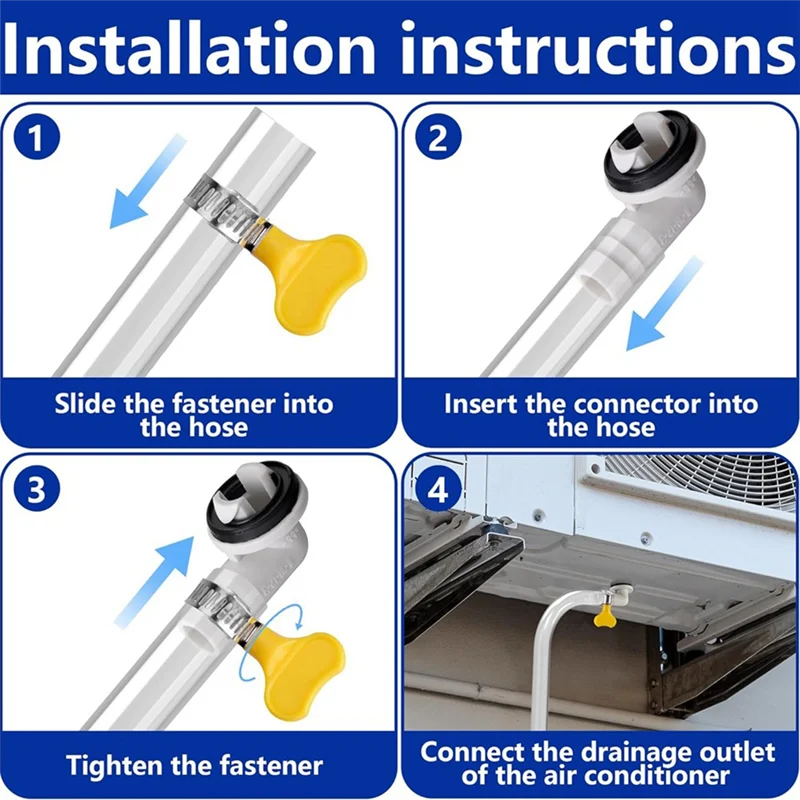 ABDJ-Sostituzione universale del tubo di scarico CA da 3 piedi-2 pezzi Tubo di scarico del condizionatore d'aria-Kit tubo di scarico CA portatile a tenuta stagna