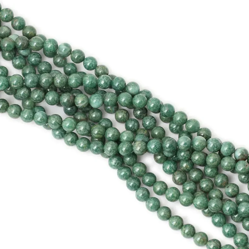 Emerald  Loose Beads Natural Gemstone Smooth Round Bead for Jewelry Making  Bracelets Necklace Wholesale