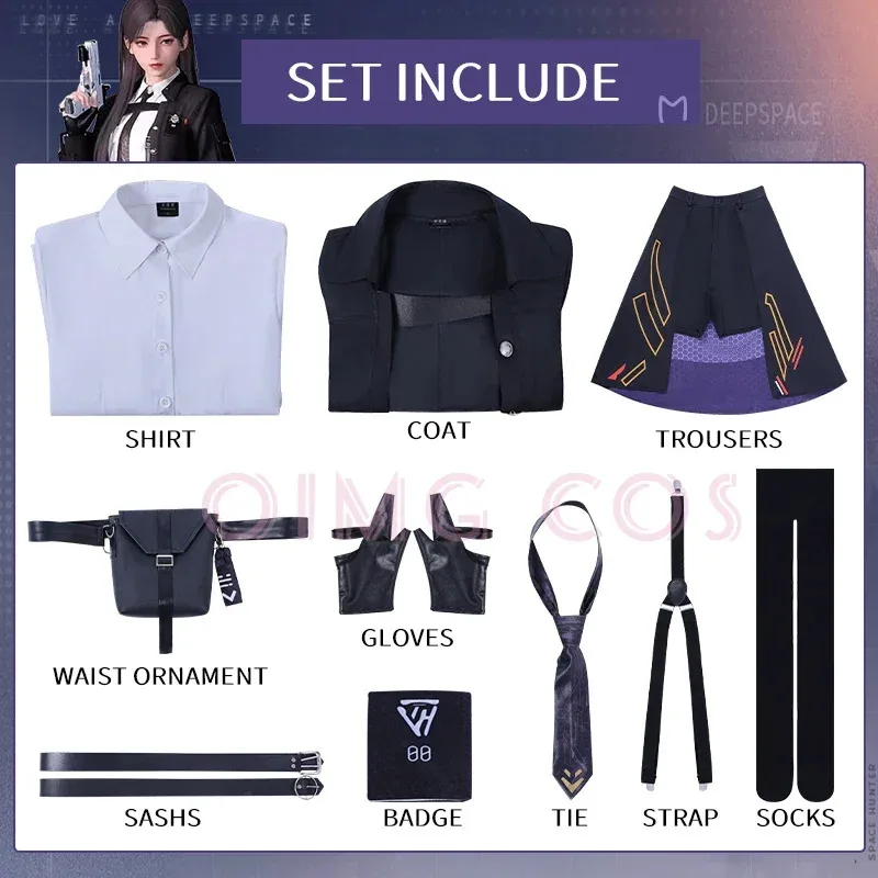 Love and deepspace Deep Space Hunter Costume Cosplay Uniforme di carnevale Anime Festa di Halloween Costumi per adulti Gioco per uomini in maschera
