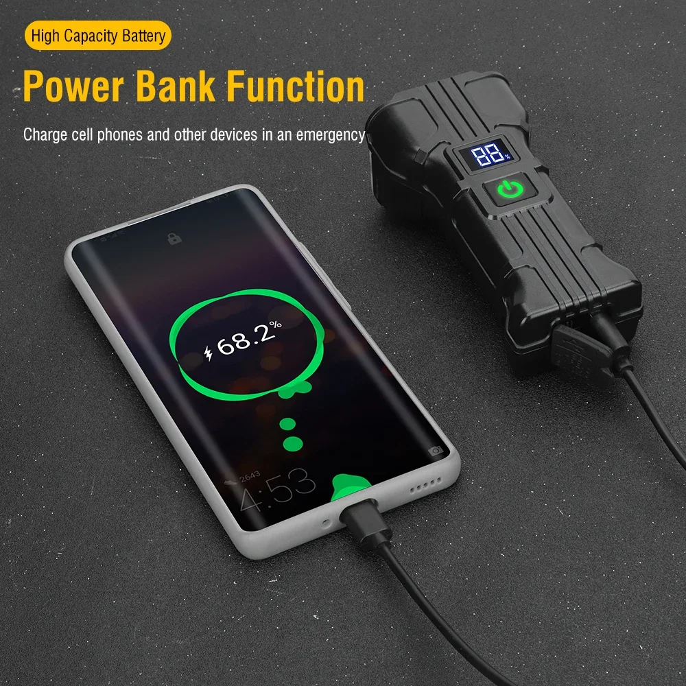 BORUiT BK12 700LM LED Power Bank Bike Light Type-C Rechargeable Torch Waterproof Outdoor Camping Riding Headlight Emergency