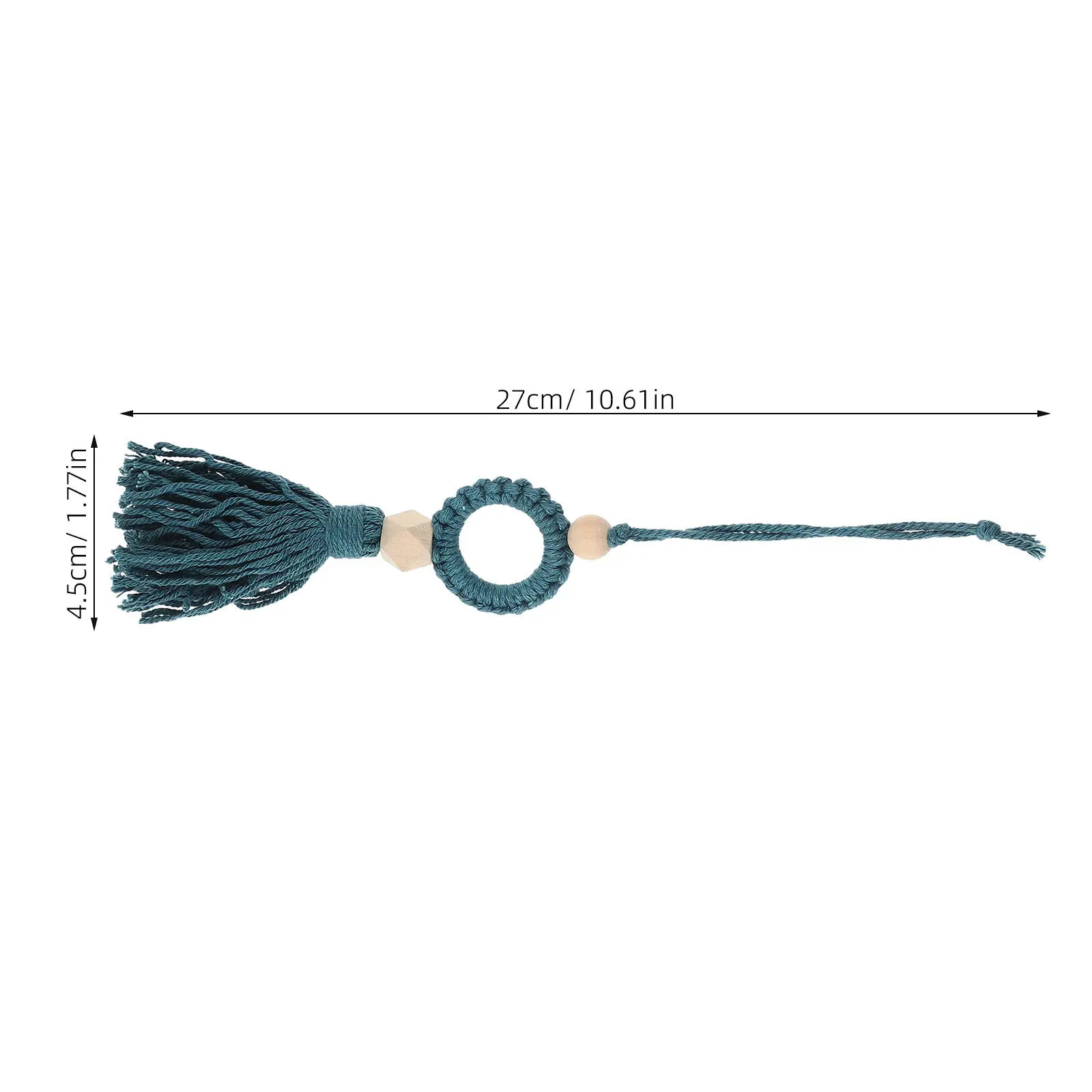 2Pcs Door Knob Tassel Handmade Rustic Farmhouse Wooden Beads Hanging Decoration Soft Cord Loop Key Ring for Door Handle Decor