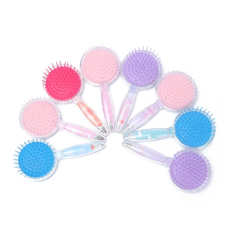 Magic Comb Anti-static Massage Cartoon Unicorn Hair Brushes Massage Hairbrush Comb Tangle Detangle Shower Salon Accessories Pink view 5