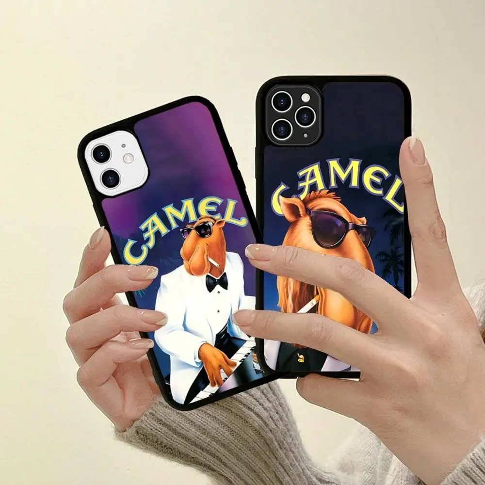 Famous Vintage C-Camel Cigarettes Logo PC+TPU Shockproof Protective Phone Case For IPhone17 14 15 16 Pro Max 13 12 11 17 Air