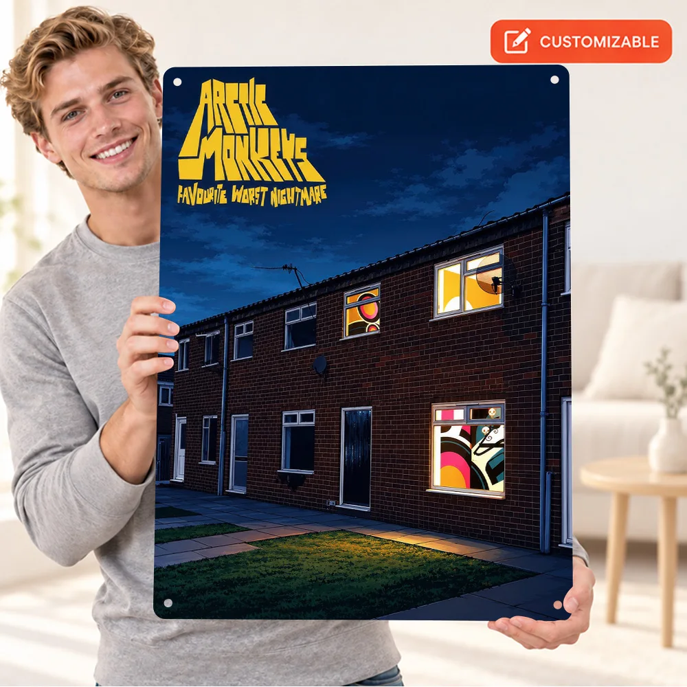 Arctic Monkeys Favourite Worst Nightmare Music Album Aluminum Poster Customized Metal Sign Graphic Design Wall Art For Studio