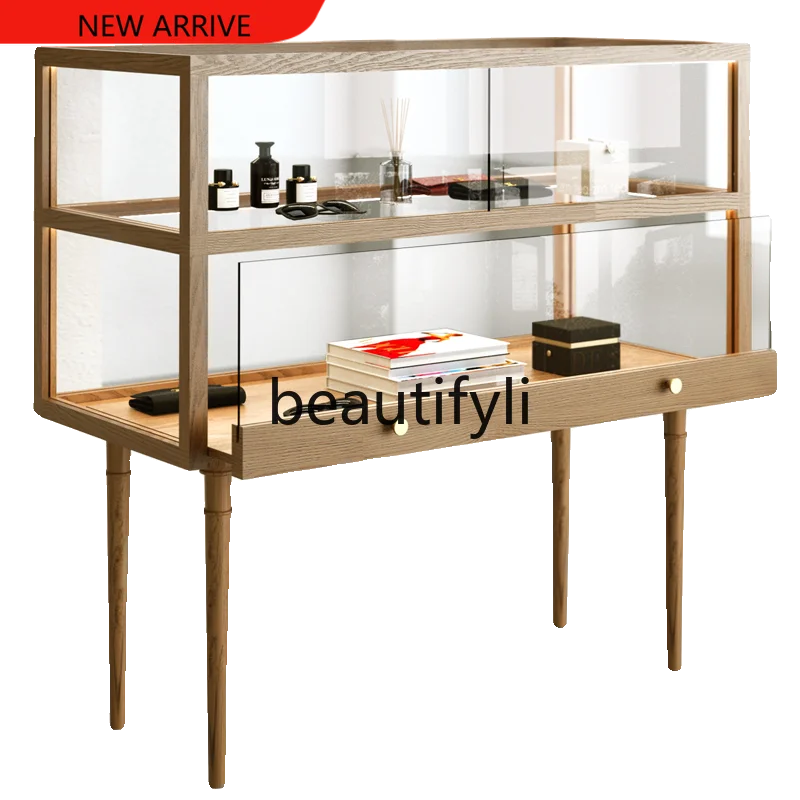 D2520 Medieval Jewelry Glass Display Cabinet Silver Jewelry Optical Store Boutique Cabinet Jade Display Cabinet Window Sample Go