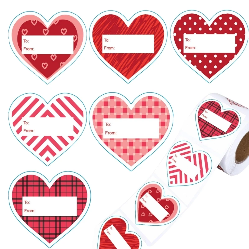 60 Pcs Valentine's Day Gift Sticker Heart Labels Decorative Sticker